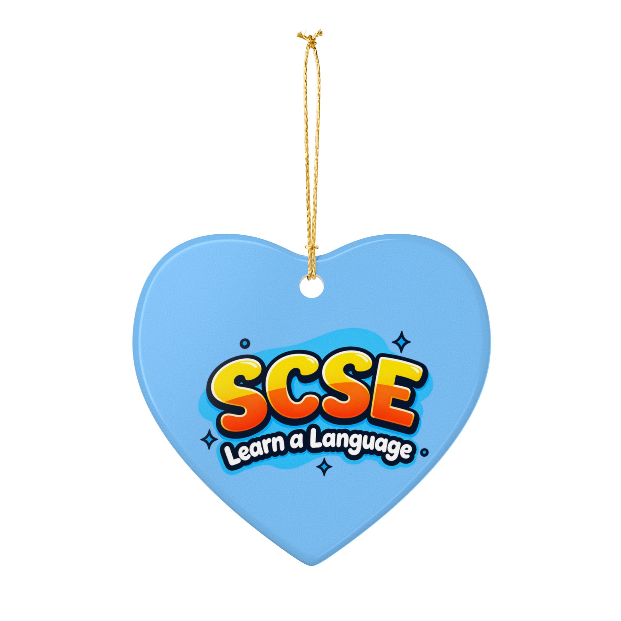 SCSE Learn a Language Heart Ornament - Image 19