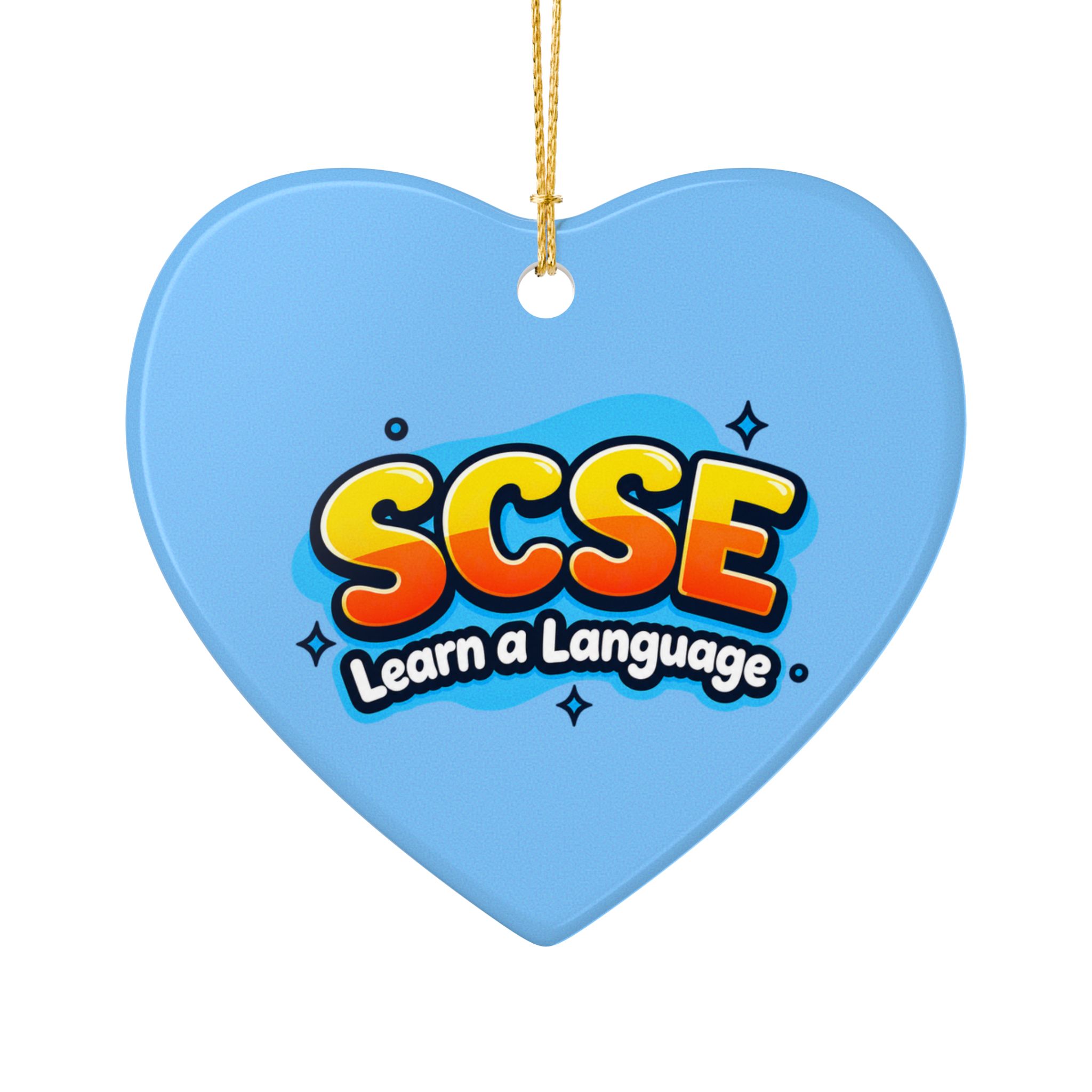 SCSE Learn a Language Heart Ornament - Image 5