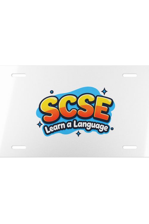 Vanity Plate – Colorful “SCSE Learn a Language” License Plate