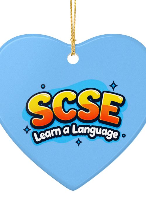 SCSE Learn a Language Heart Ornament